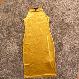 Mustard high neck dress